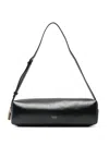 Khaite Kye Glossed-leather Shoulder Bag In Black