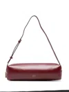 Khaite Kye Glossed-leather Shoulder Bag In Burgundy