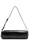 Khaite Kye Glossed Leather Shoulder Bag In Black