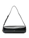 Khaite Kye Glossed-leather Shoulder Bag In Black