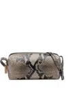 Khaite Mini Kye Python-print Mini Shoulder Bag In Blue