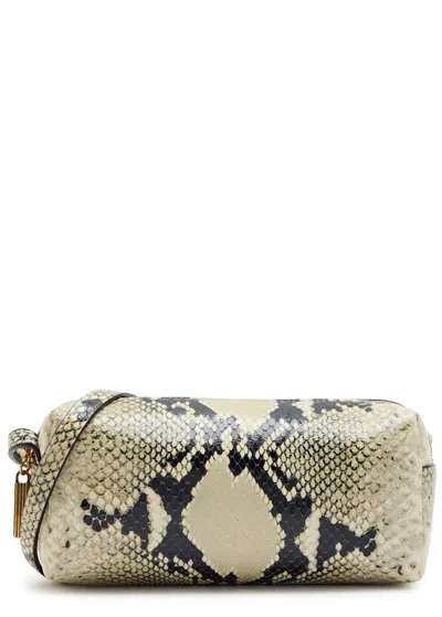 Khaite Kye Mini Snake-effect Leather Cross-body Bag In Brown