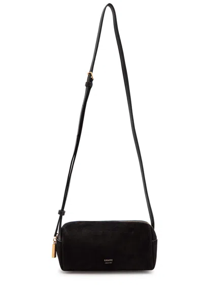 Khaite Kye Mini Suede And Leather Cross-body Bag In Black