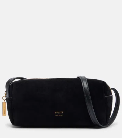 Khaite Kye Mini Suede Crossbody Bag In Black