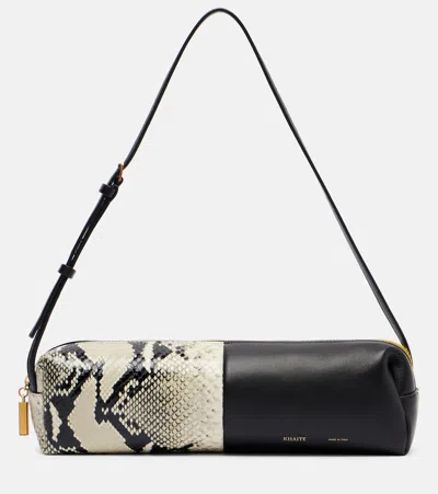 Khaite Kye Paneled Leather Shoulder Bag In Multi