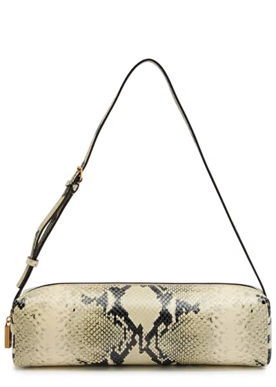 Khaite Kye Python-effect Leather Shoulder Bag In Brown