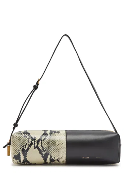 Khaite Kye Quartet Leather Shoulder Bag In Black