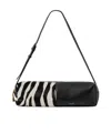 Khaite Kye Zebra-print Calf Hair And Leather Shoulder Bag In Black