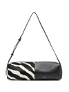 Khaite Kye Zebra-print Calf Hair And Leather Shoulder Bag In Black