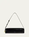 Khaite Kye Glossed-leather Shoulder Bag In Black
