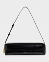 Khaite Kye Glossed-leather Shoulder Bag In Black