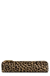 Khaite Kyle Leopard Print Genuine Calf Hair Pencil Case In Animal Print