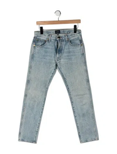 Pre-owned Khaite Kyle Straight Leg Jeans In Blue