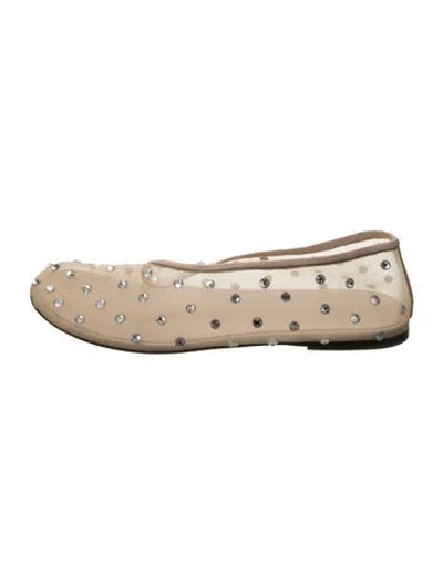 Pre-owned Khaite Lace Crystal Embellishments Ballet Flats In Gold