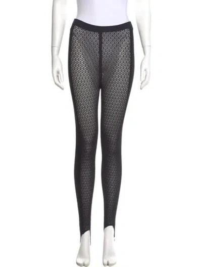 Pre-owned Khaite Lace Pattern Skinny Leg Pants In Black