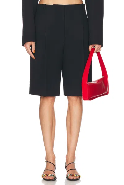 Khaite Laden Low-rise Suiting Shorts In Black