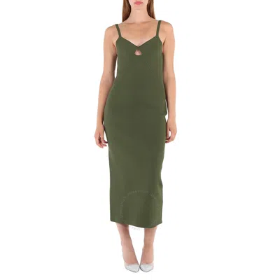 Khaite Ladies Seaweed Green Eden Knit Maxi Dress