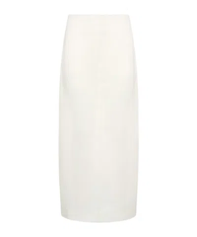 Khaite Lalisa Compact Organza Midi Skirt In White