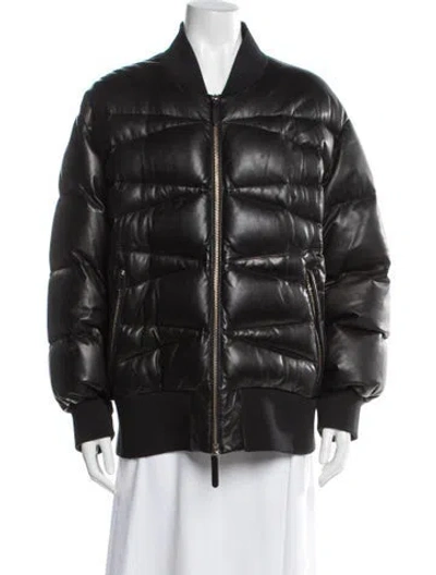 Pre-owned Khaite Lamb Leather Bomber Jacket In Black
