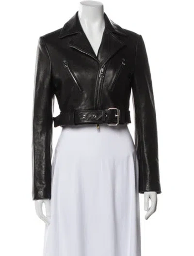 Pre-owned Khaite Lambskin Biker Jacket In Black