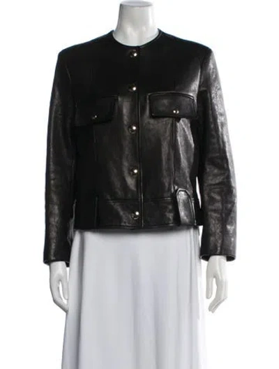 Pre-owned Khaite Lambskin Biker Jacket In Black