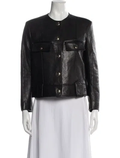 Pre-owned Khaite Lambskin Biker Jacket In Blue