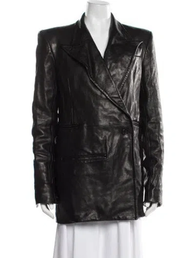 Pre-owned Khaite Lambskin Blazer In Black