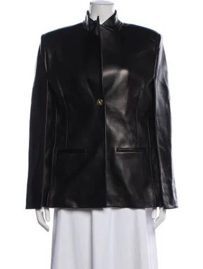 Pre-owned Khaite Lambskin Blazer W/ Tags In Black