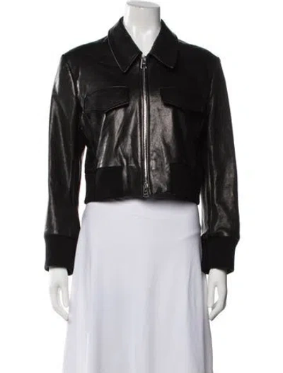 Pre-owned Khaite Lambskin Bomber Jacket In Black