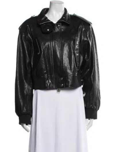 Pre-owned Khaite Lambskin Bomber Jacket In Black
