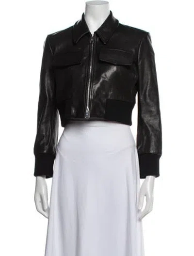 Pre-owned Khaite Lambskin Bomber Jacket In Black