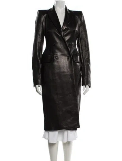 Pre-owned Khaite Lambskin Coat In Black