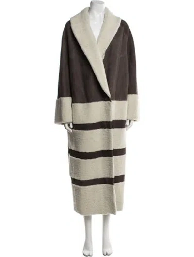 Pre-owned Khaite Lambskin Coat In Brown