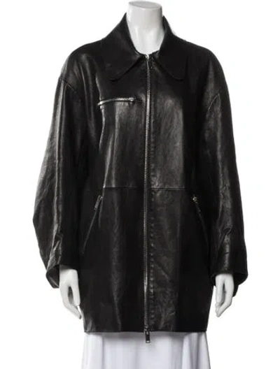 Pre-owned Khaite Lambskin Coat In Gray