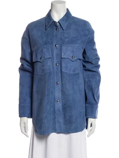 Pre-owned Khaite Lambskin Denim Jacket In Blue