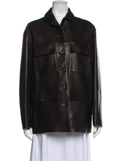 Pre-owned Khaite Lambskin Jacket In Brown