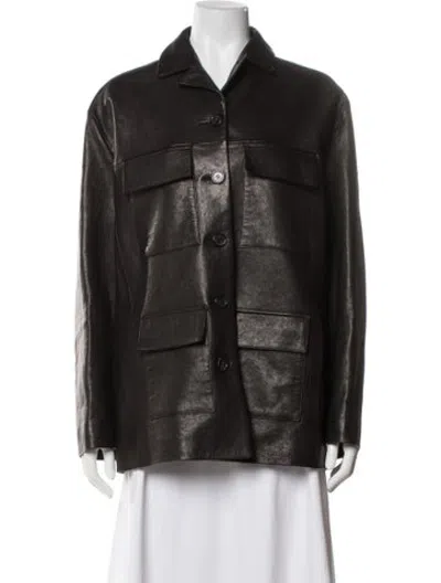 Pre-owned Khaite Lambskin Jacket W/ Tags In Brown