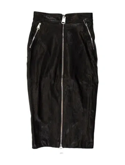 Pre-owned Khaite Lambskin Knee-length Skirt In Black