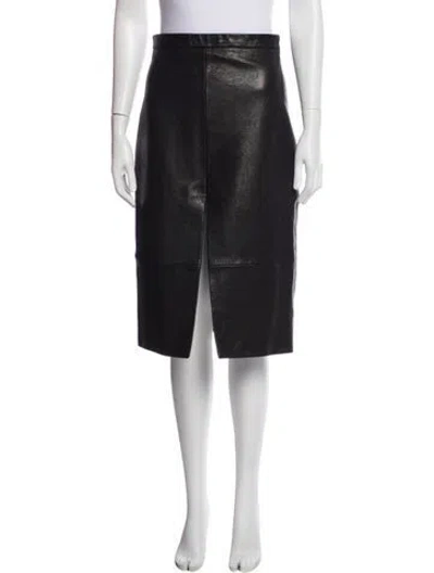 Pre-owned Khaite Lambskin Knee-length Skirt In Blue