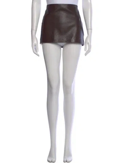 Pre-owned Khaite Lambskin Mini Skirt In Black