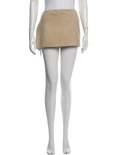 Pre-owned Khaite Lambskin Mini Skirt In Black