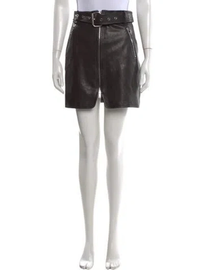 Pre-owned Khaite Lambskin Mini Skirt In Black