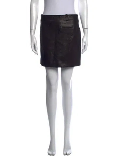 Pre-owned Khaite Lambskin Mini Skirt In Black