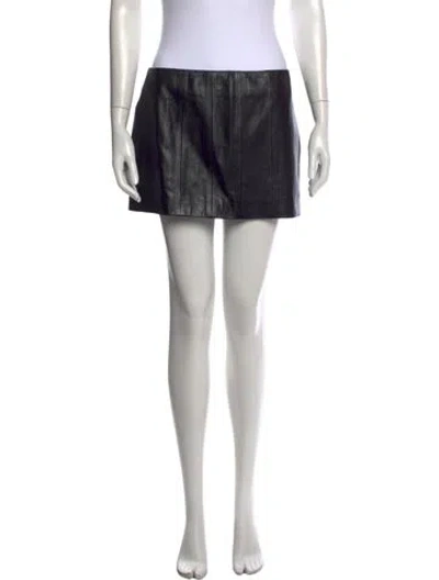 Pre-owned Khaite Lambskin Mini Skirt In Black