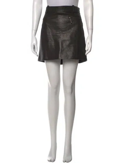 Pre-owned Khaite Lambskin Mini Skirt In Black