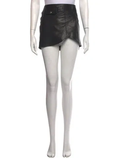 Pre-owned Khaite Lambskin Mini Skirt In Black