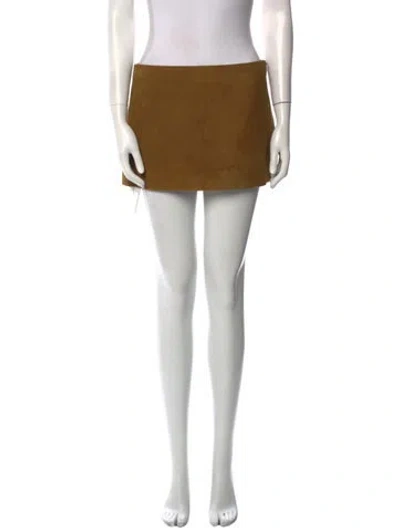 Pre-owned Khaite Lambskin Mini Skirt W/ Tags In Brown