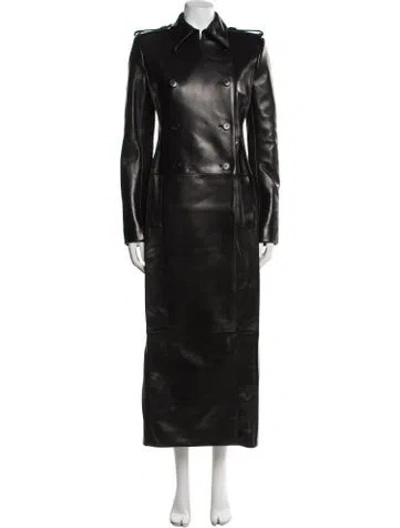 Pre-owned Khaite Lambskin Trench Coat W/ Tags In Black