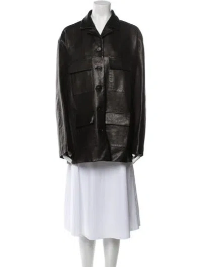 Pre-owned Khaite Lambskin Utility Jacket W/ Tags In Black
