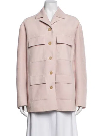 Pre-owned Khaite Lambskin Utility Jacket W/ Tags In Pink